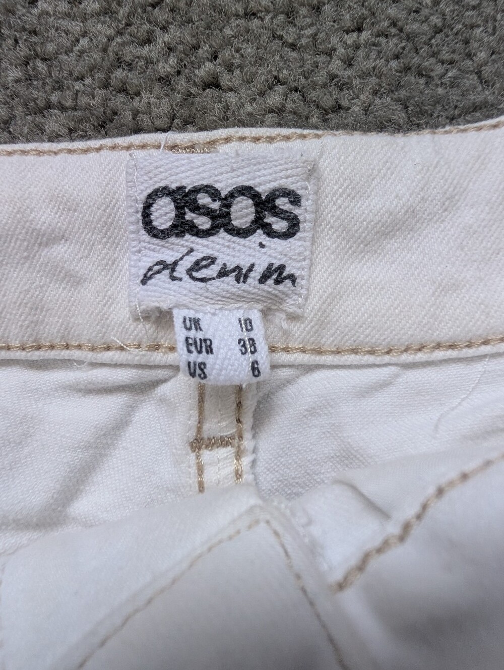 Asos White Denim Jean Cut-Off Shorts Size US 6 - Picture 2 of 5